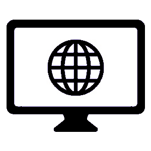 An illustration of a screen displaying a globe.